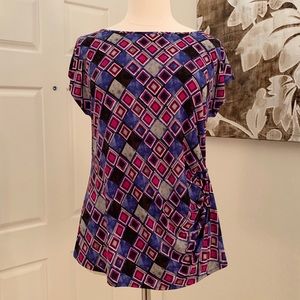 Lane Bryant Magenta, Blue & Black Top Size 18/20